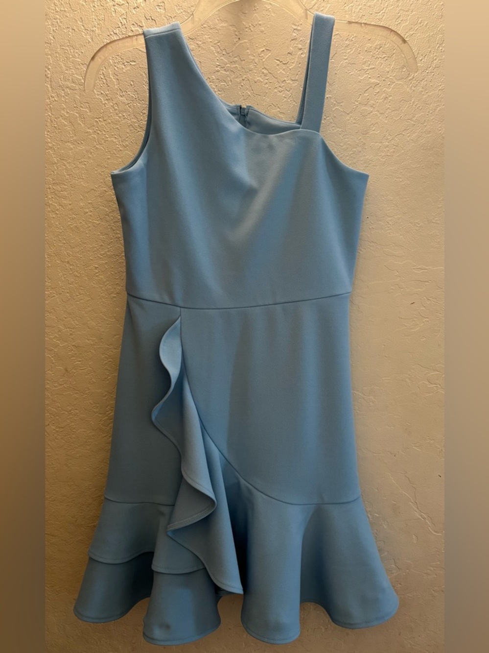 Light Blue Ruffle Midi Dress